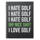 Grappige zwart-wit golf golfer Quote liefhebber Notitieboek (Voorkant)