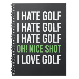 Grappige zwart-wit golf golfer Quote liefhebber Notitieboek