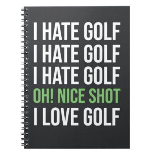 Grappige zwart-wit golf golfer Quote liefhebber Notitieboek