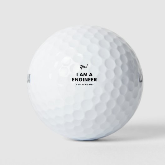 Grappige zwart-wit ingenieur citaat golfballen (Voorkant)