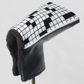 Grappige zwart-wit kruiswoordpuzzel spel golfheadcover (3/4 voorkant)