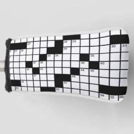 Grappige zwart-wit kruiswoordpuzzel spel golfheadcover