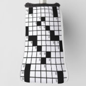 Grappige zwart-wit kruiswoordpuzzel spel golfheadcover (Draai 90)