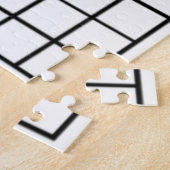 Grappige zwart-wit kruiswoordpuzzel spel legpuzzel (Zijkant)
