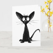 Grappige zwart-wit oosterse katten kunst op maat kaart (Gele Bloem)