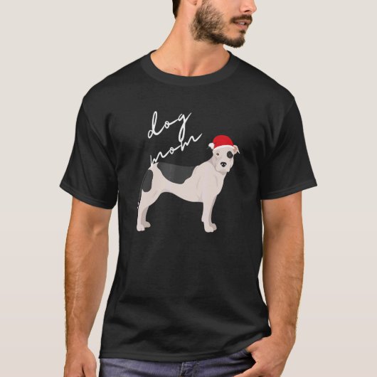 Grappige zwart-witte Amerikaanse Pit Bull Terrier T-shirt (Voorkant)