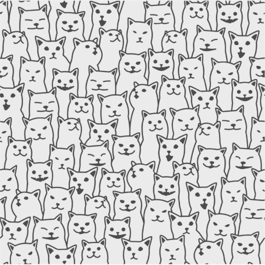 Grappige zwart-witte kat moderne patroon sticker (Voorkant)