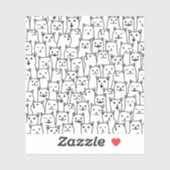 Grappige zwart-witte kat moderne patroon sticker (Vel)