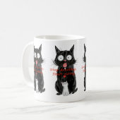 Grappige Zwart & Witte Katten Schort Koffiemok (Voorkant links)