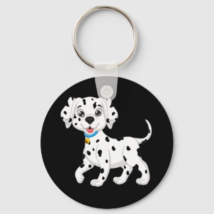 Grappige Zwart Witte Puppy Hond Schattige Dalmatië Sleutelhanger
