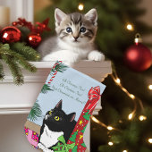 Grappige Zwart-Witte Tuxedo Kat Kerstboom Grote Kerstsok