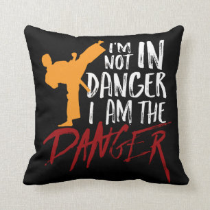 Grappige zwarte band vechter vechtsport humor kussen