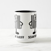 Grappige zwarte Cartoon Barcode tarief Scan Grafie Mok (Midden)