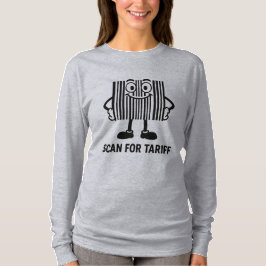 Grappige zwarte Cartoon Barcode tarief Scan Grafie T-shirt