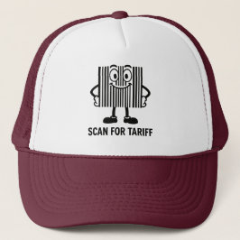 Grappige zwarte Cartoon Barcode tarief Scan Grafie Trucker Pet