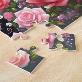 Grappige Zwarte Duivel en Engel Kat Legpuzzel (Zijkant)