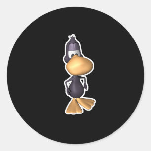 grappige zwarte eend ronde sticker