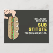 Grappige zwarte en gele sandwich briefkaart (Voorkant)