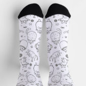 Grappige Zwarte en Witte Kattenpatroon Soks Sokken (Top)