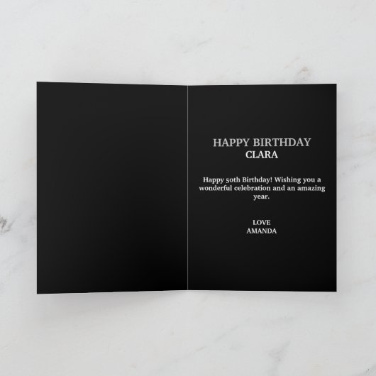 Grappige  zwarte en witte zus 50ste verjaardag kaart (Binnen)