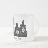 Grappige zwarte heksen eng spooky halloween matglas koffiemok (Voorkant rechts)