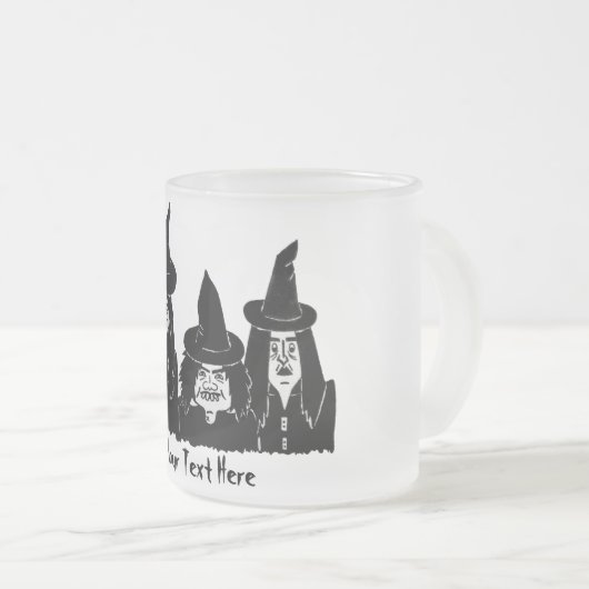 Grappige zwarte heksen eng spooky halloween matglas koffiemok (Voorkant rechts)