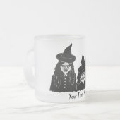 Grappige zwarte heksen eng spooky halloween matglas koffiemok (Voorkant links)