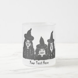 Grappige zwarte heksen eng spooky halloween matglas koffiemok