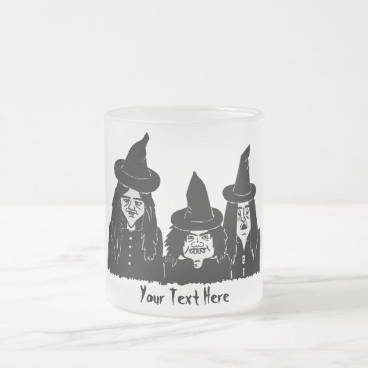 Grappige zwarte heksen eng spooky halloween matglas koffiemok (Center)