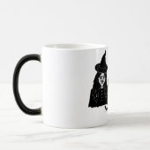 grappige zwarte heksen met een engerige hallowne magische mok (Links)