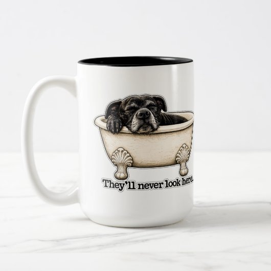 Grappige Zwarte Hond Mok Pitbull Humor (Links)