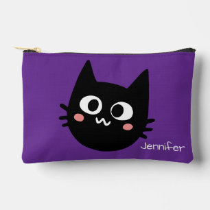 Grappige Zwarte Kat Aangepaste Paarse Etui