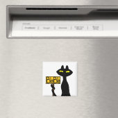Grappige Zwarte Kat " Bad Boogie - BlaBla- " Magne Magneet (Insitu (Vaatwasser))