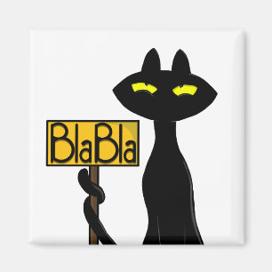 Grappige Zwarte Kat " Bad Boogie - BlaBla- " Magne Magneet