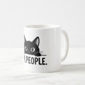 Grappige Zwarte Kat "Bah, MENSEN." Koffiemok | Sch (Voorkant rechts)