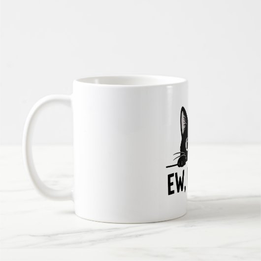 Grappige Zwarte Kat "Bah, MENSEN." Koffiemok | Sch (Links)