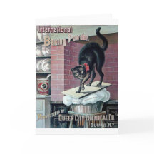 Grappige zwarte kat  bakpoeder poster advertentie