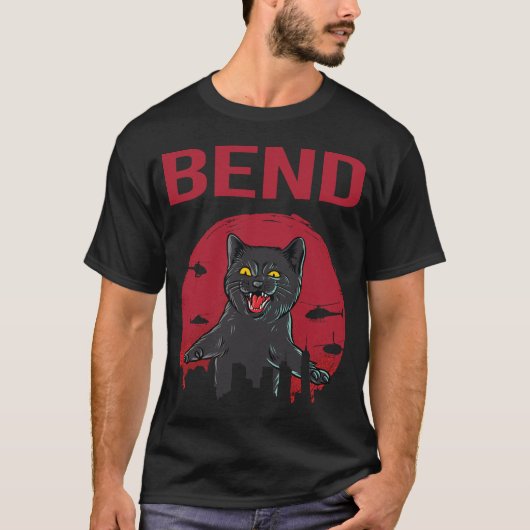 Grappige Zwarte Kat Bocht T-shirt (Voorkant)