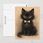 Grappige zwarte kat. Briefkaart (Voorkant / Achterkant)
