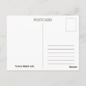 Grappige zwarte kat. Briefkaart (Achterkant)