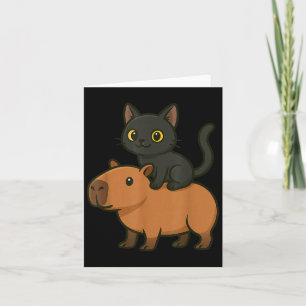 Grappige Zwarte Kat Capybara Dierenliefhebber Moed Kaart
