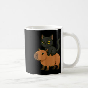 Grappige zwarte kat Capybara Dierenvriend mama pap Koffiemok