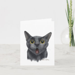 Grappige zwarte kat Cartoon Kaart