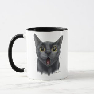 Grappige zwarte kat Cartoon Mok