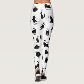 Grappige Zwarte Kat Cartoon Patroon Leggings (Achterkant)