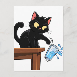 Grappige Zwarte Kat Cartoon Sarcastische Humor Briefkaart