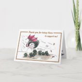Grappige zwarte kat Dank je wel kaart (Voorkant)