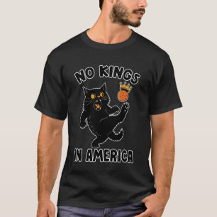 Grappige zwarte kat die kroon wegschopt Geen konin T-shirt
