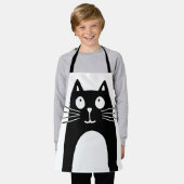 Grappige zwarte kat die omhoog kijkt schort (Gedragen)