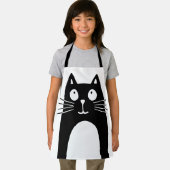 Grappige zwarte kat die omhoog kijkt schort (Insitu)